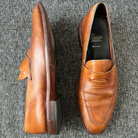 Allen Edmonds Brown Leather Slip-On Loafers - Picture 1 of 5